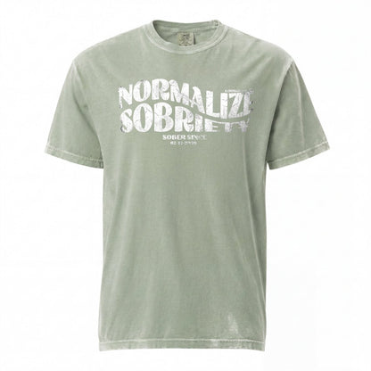 Normalize Sobriety Women garment dyed Sober T Shirt graphic detail (view 4)