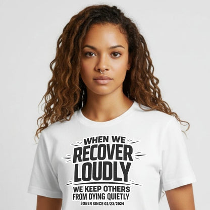 We Do Recover Sober T Shirt graphic detail (view 24)
