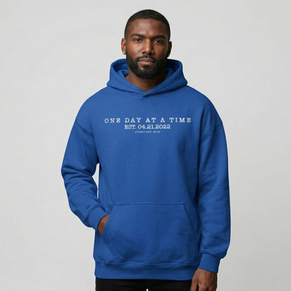 One Day At a Time Recovery Hoodie lifestyle view (view 25)