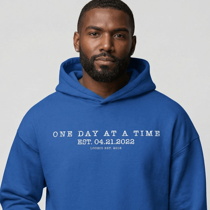 One Day At a Time Recovery Hoodie graphic detail (view 24)