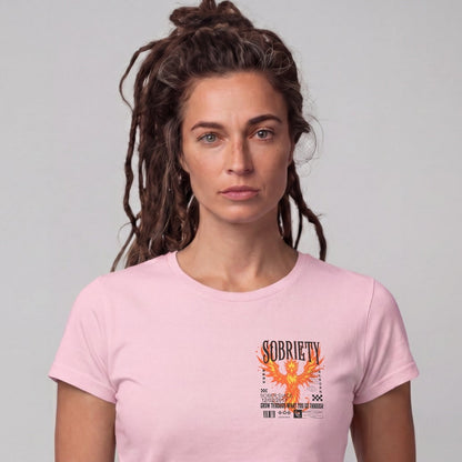 Phoenix Reborn Recovery Limited-Edition Women's T-Shirt with Sobriety Date