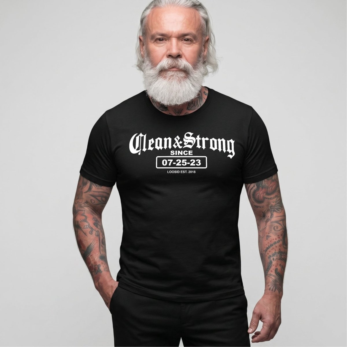 Recovery Date Men's Sobriety Sober T Shirt graphic detail (view 4)