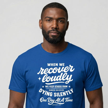 When we recover loudly men Sober T Shirt fit detail (view 9)