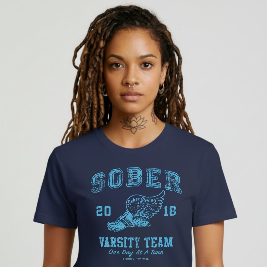 Sober Varsity Team Sober T Shirt side view (view 6)