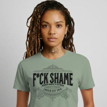 F*ck Shame Sober T Shirt product photo (view 10)