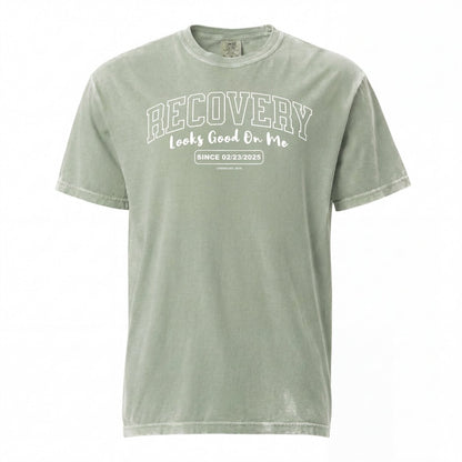 Recovery Looks Good On Me Women garment dyed Sober T Shirt product photo (view 20)