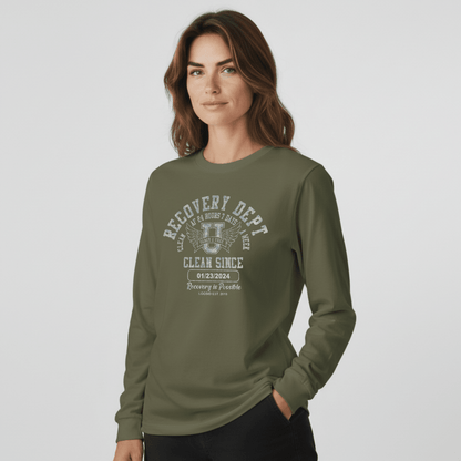 Recovery Dept 24 7 Long Sleeve Sober T Shirt side view (view 26)