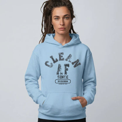 Clean AF Since Recovery Hoodie fit detail (view 19)