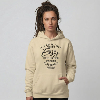 I'm Not Telling Your It's Easy Custom Sobriety Recovery Hoodie side view (view 36)