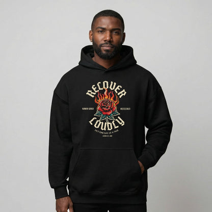 Recover Loudly Custom Sobriety Date Recovery Hoodie product photo (view 20)