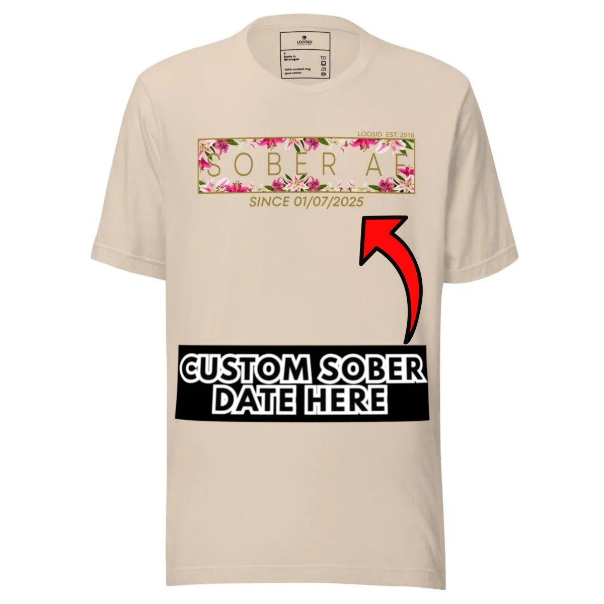 Sober AF Sober T Shirt graphic detail (view 24)