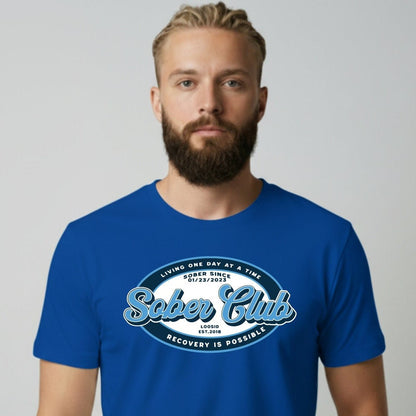 Sober Club Badge Sober T Shirt close-up view (view 2)