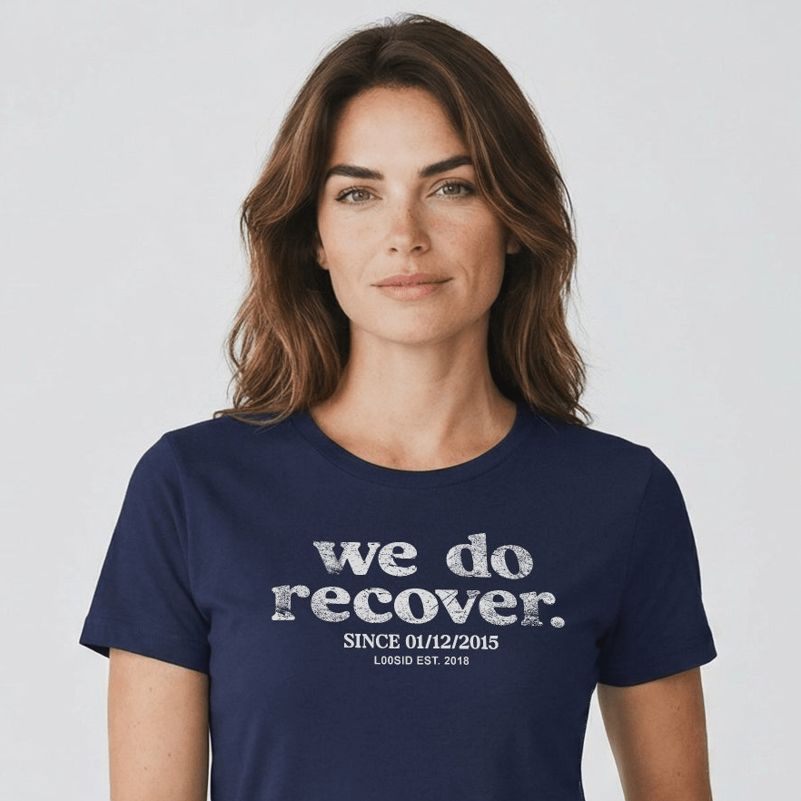 We Do Recover Women's Sober T Shirt | Personalized Sobriety Date Tee