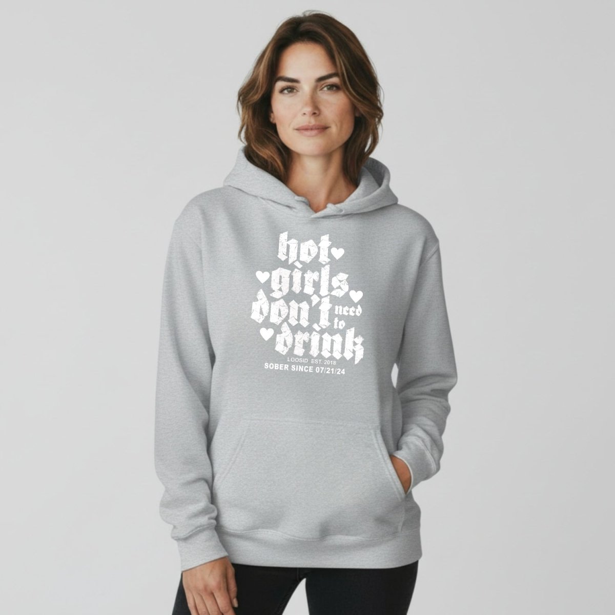 Hot Girls Don't Drink Recovery Hoodie lifestyle view (view 25)