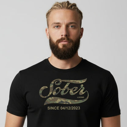 Sober T Shirt | Men's Sober Since Camo Tee