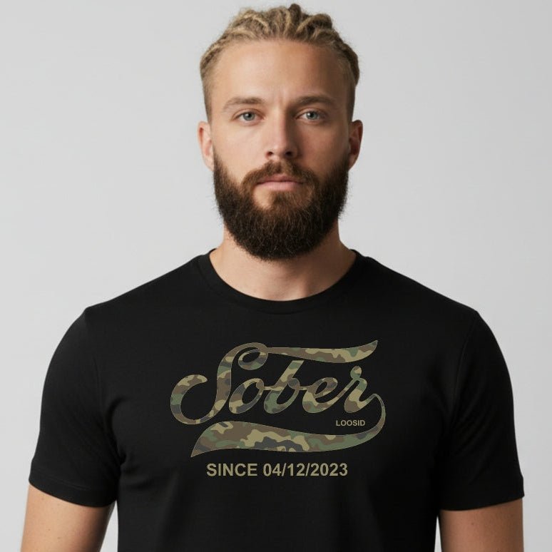 Sober T Shirt | Men's Sober Since Camo Tee
