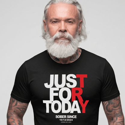 Just Try For Today Sober T Shirt close-up view (view 2)