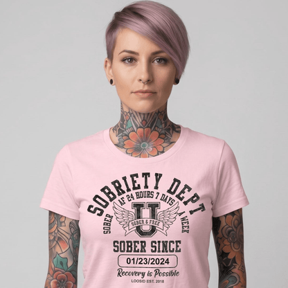 Sobriety Dept Sober T Shirt back view (view 7)