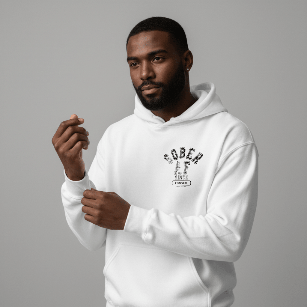 Sober AF Since Recovery Hoodie product photo (view 20)