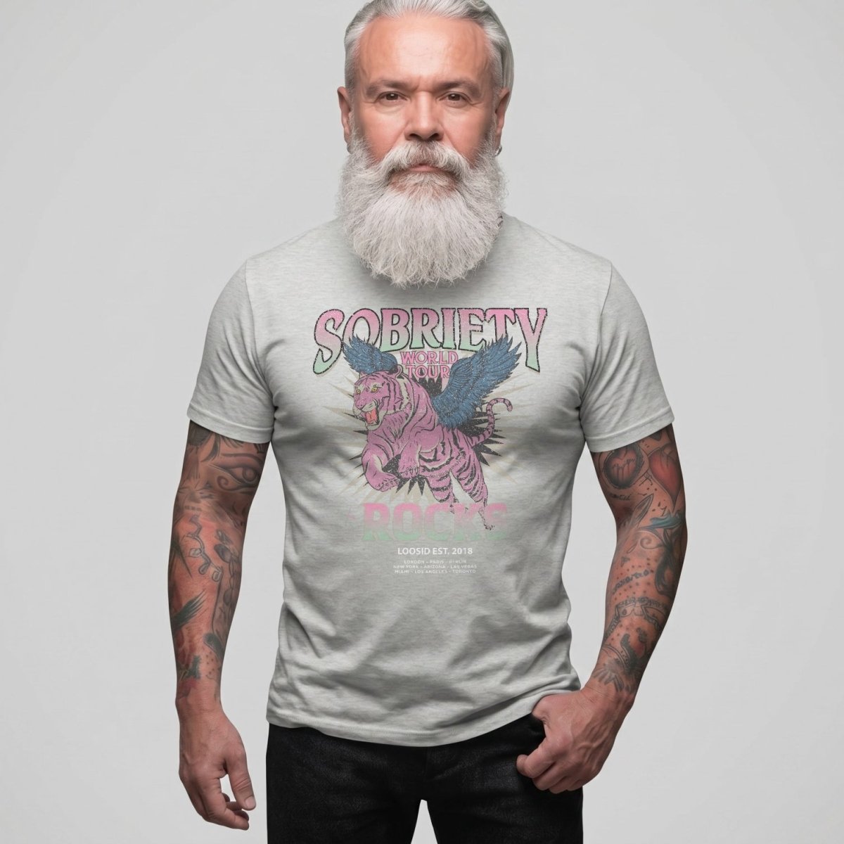 Sobriety Rocks Tour Sober T Shirt side view (view 16)