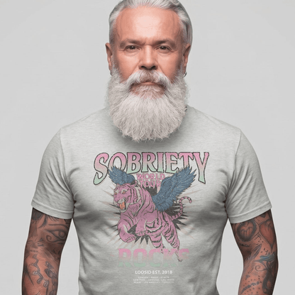 Sobriety Rocks Tour Sober T Shirt lifestyle view (view 15)