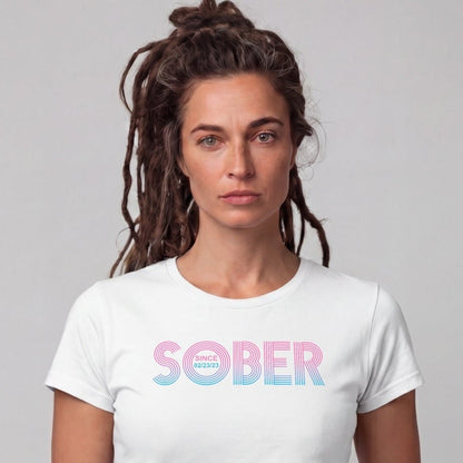 Sober T Shirt | Women's Retro Sober Since Tee