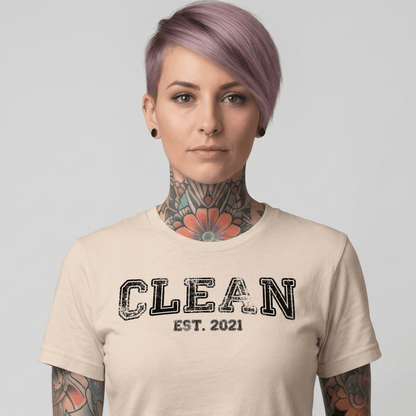 Clean EST. Sober T Shirt packaging detail (view 18)