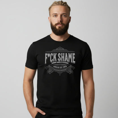 F*ck Shame Sober T Shirt graphic detail (view 4)
