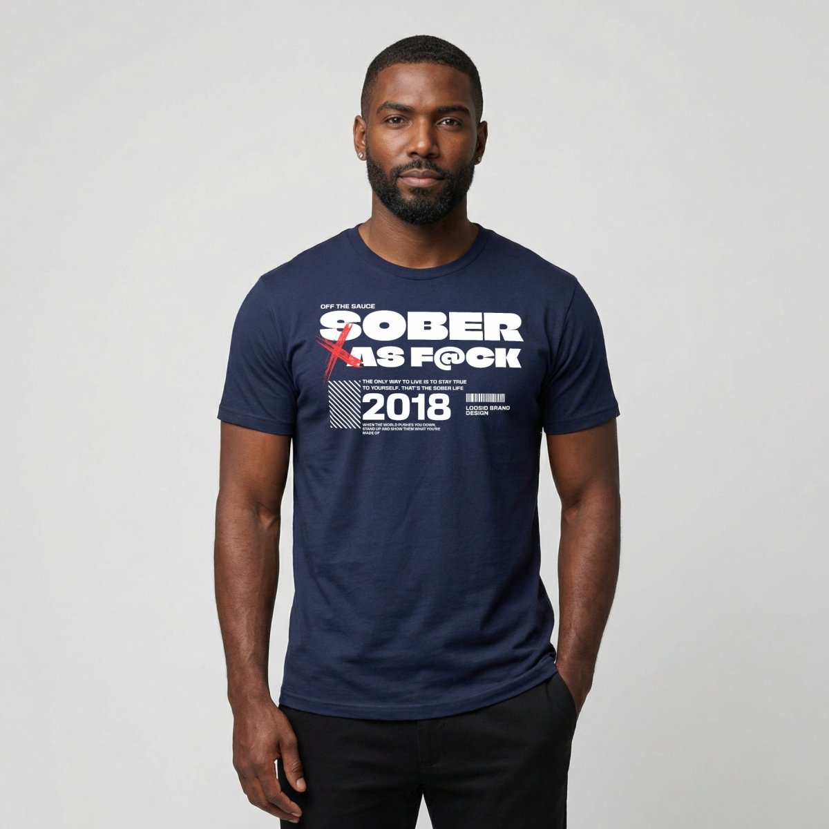 Sober As F*ck Sober T Shirt back view (view 17)