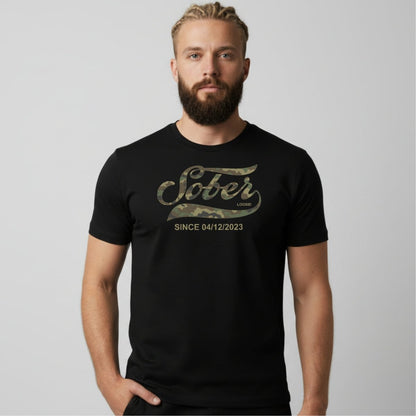 Sober T Shirt | Men's Sober Since Camo Tee