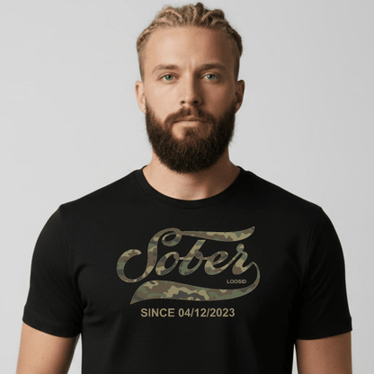 Sober T Shirt | Men's Sober Since Camo Tee