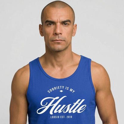 Sobriety is My Hustle Sober Tank Top close-up view (view 12)