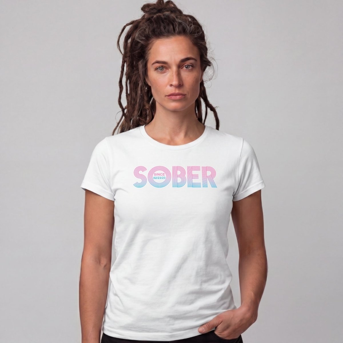 Sober T Shirt | Women's Retro Sober Since Tee