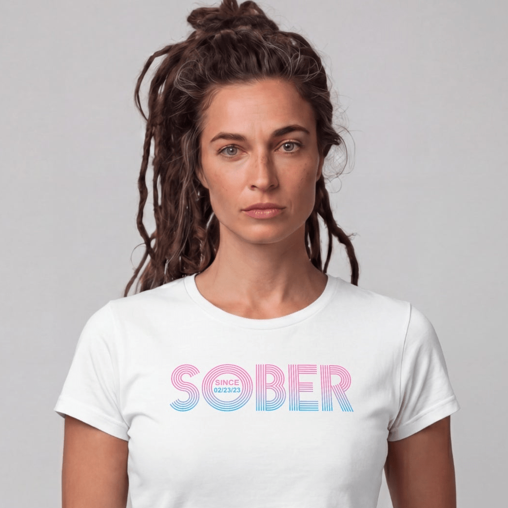 Sober T Shirt | Women's Retro Sober Since Tee