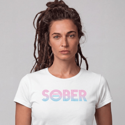 Sober T Shirt | Women's Retro Sober Since Tee