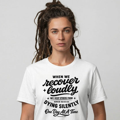 When we recover loudly women Sober T Shirt fit detail (view 9)