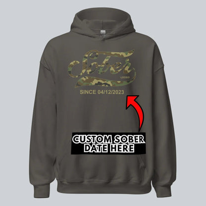 Sober Since Camo Recovery Hoodie packaging detail (view 8)