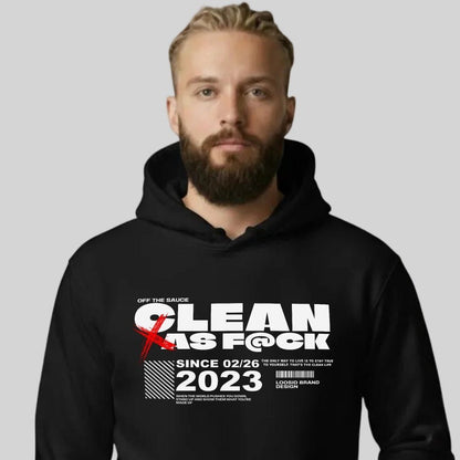 Clean As F*ck Recovery Hoodie close-up view (view 2)