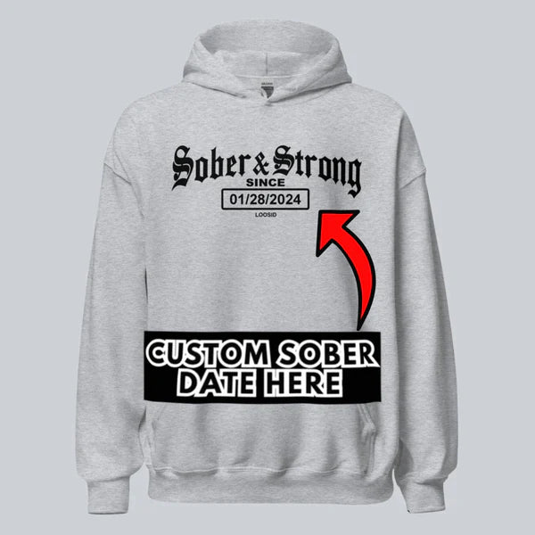 Old School Sober Recovery Hoodie packaging detail (view 28)