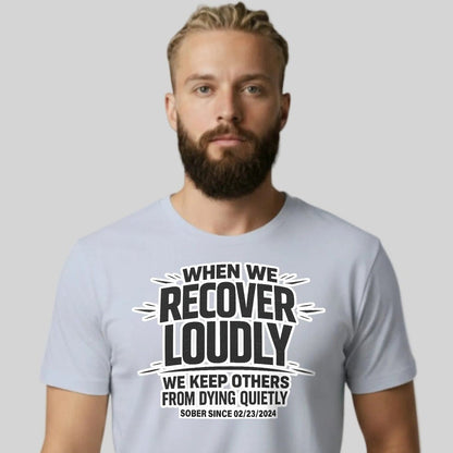 Recover Loudly Sober T Shirt packaging detail (view 18)