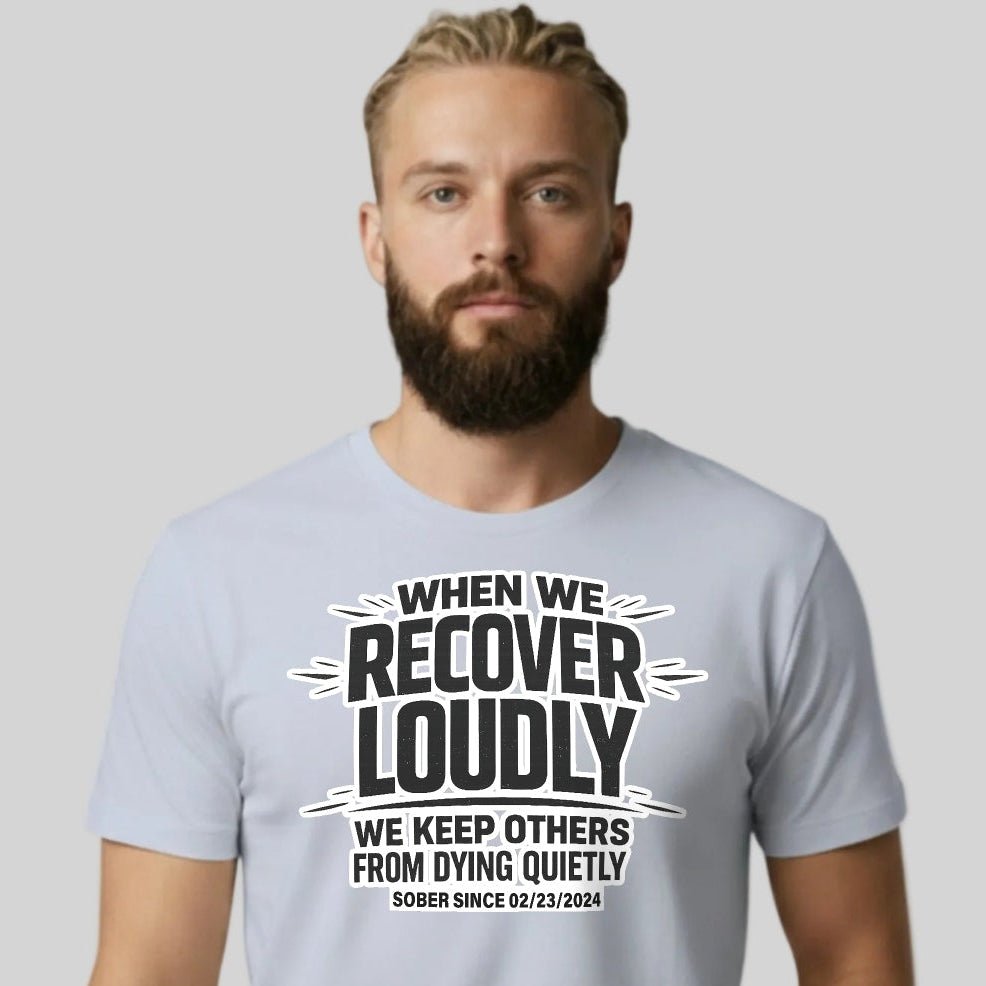 Recover Loudly Sober T Shirt packaging detail (view 18)