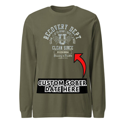 Recovery Dept Clean AF 24 7 Long Sleeve Sober T Shirt side view (view 16)