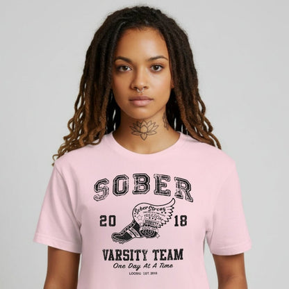 Sober Varsity Team Sober T Shirt featuring the design (view 21)