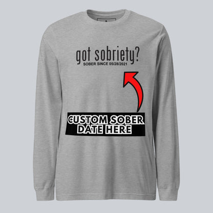 Got Sobriety Long Sleeve Sober T Shirt product photo (view 20)