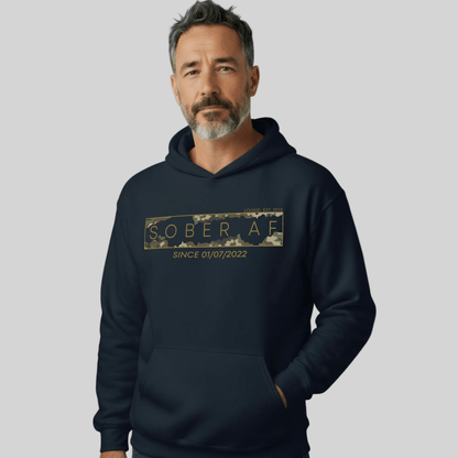 Sober AF Camo Recovery Hoodie packaging detail (view 8)