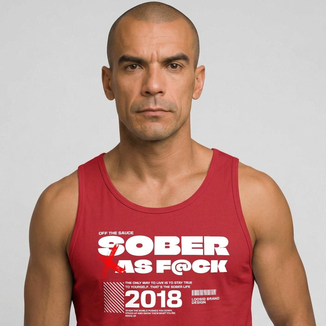 Sober as F*ck Sober Tank Top fit detail (view 9)