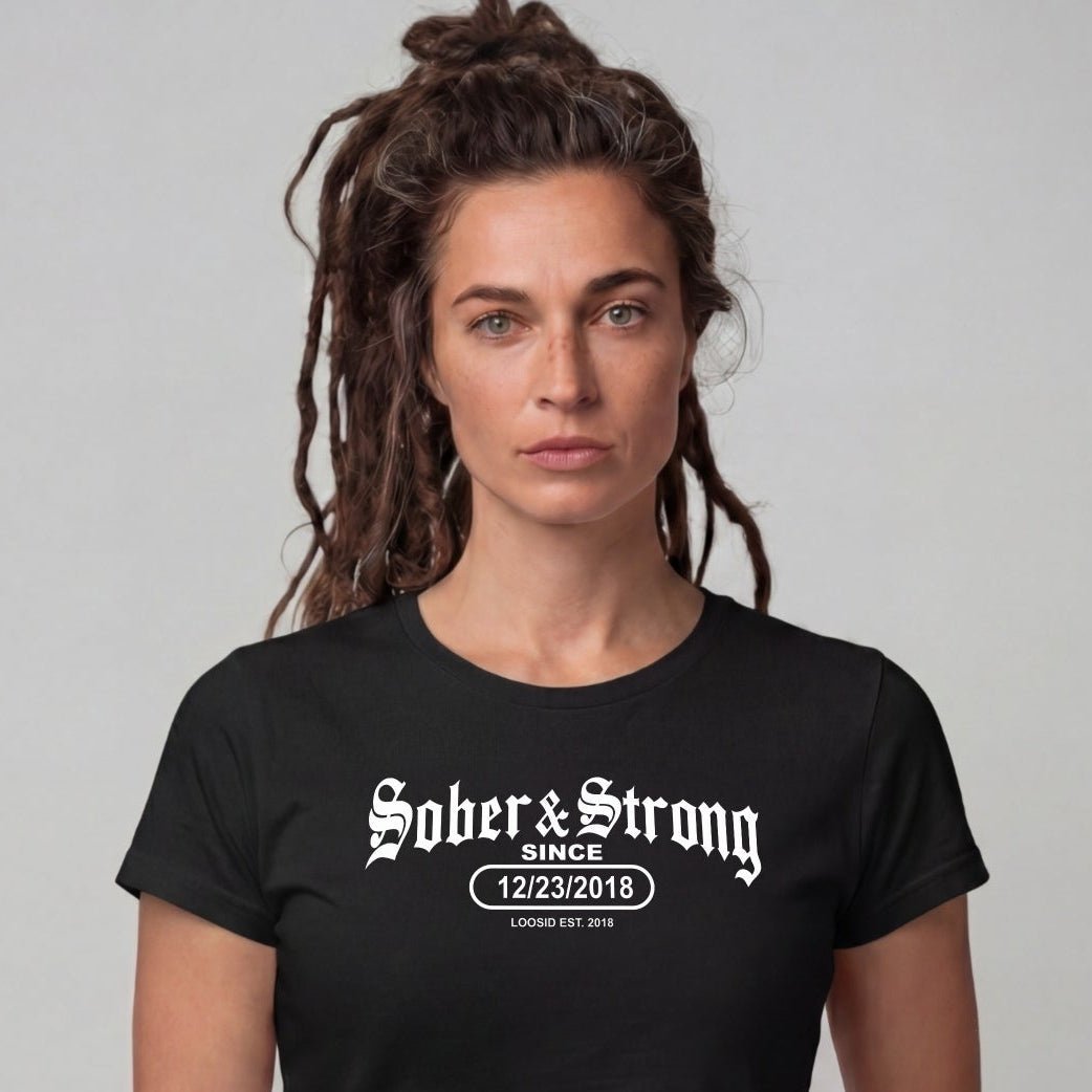 Sober T Shirt | Women's Old School Sober & Strong Tee