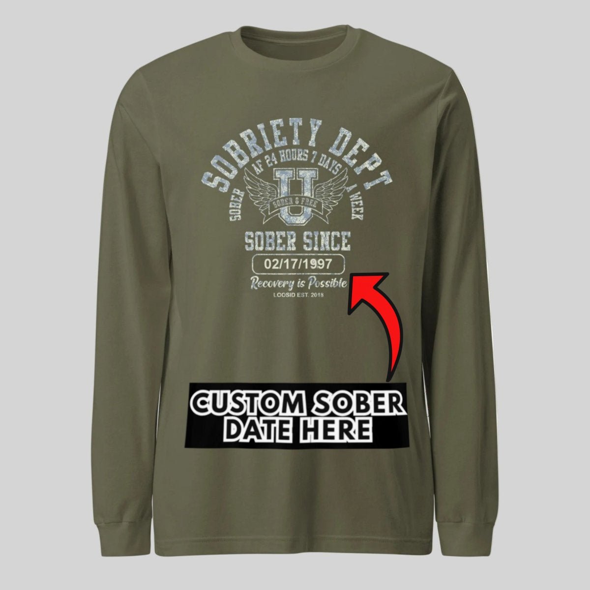 Sobriety Dept Long Sleeve Sober T Shirt side view (view 16)