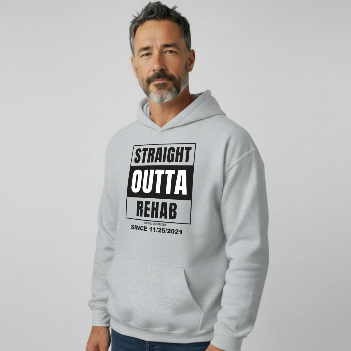 Straight Outta Rehab Recovery Hoodie graphic detail (view 24)