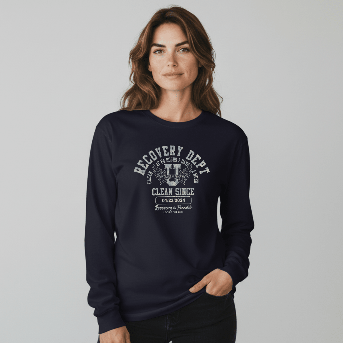 Recovery Dept 24 7 Long Sleeve Sober T Shirt product photo (view 10)